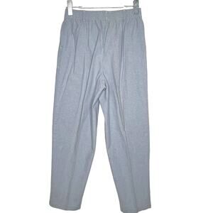 SYMMETRY Chambray High-Rise Trouser Pants Belted Elastic Waist Cotton Blue 10P